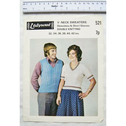 Vintage: Ladywood 521 V-neck sweaters, sleeveless & short-sleeves, DK