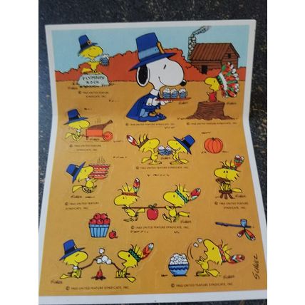Lot of Mixed Stickers Woodstock Snoopy Thanksgiving Mini Scrapbook Pack, +More