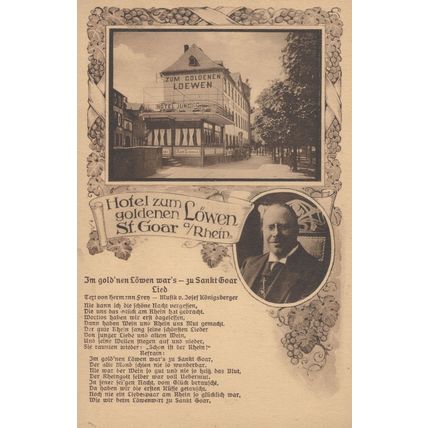 Hotel Zum Goldenlen Lowen St Goar Poetry Rhein Germany Postcard