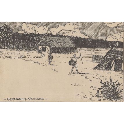 German Settlement Siedlung Antique Germany Military Postcard