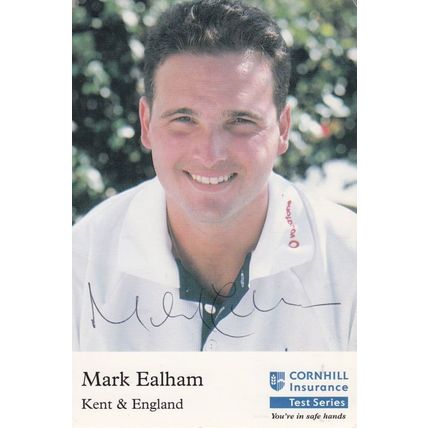 Mark Ealham Kent Cricket Club Hand Signed Card Photo