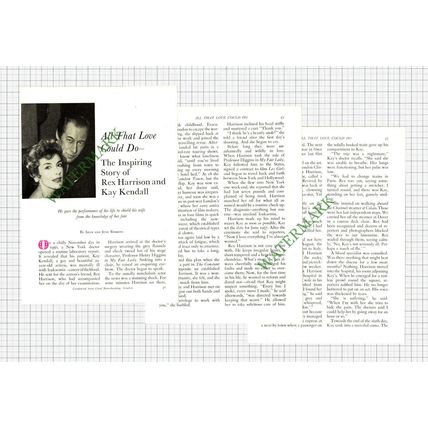 Rex Harrison Kay Kendall - 1960 Article