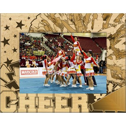 Cheer Laser Engraved Wood Picture Frame Landscape (8 x 10)