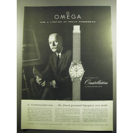 1959 Omega Constellation Chronometer Watch Advertisement - Omega for a lifetime