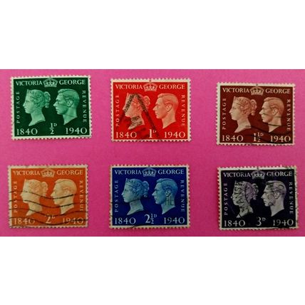 GB 1940 GVI Stamp Centenary Used set SG479 to 484