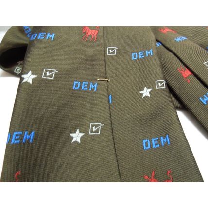 Vintage Bronzini Polyester Democrat Tie Donkey Political Novelty Necktie 1970's
