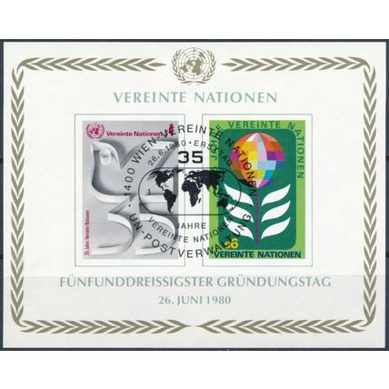 35th Anniv of UNO - UN Vienna 1980 - FDI H - MiNr BL1