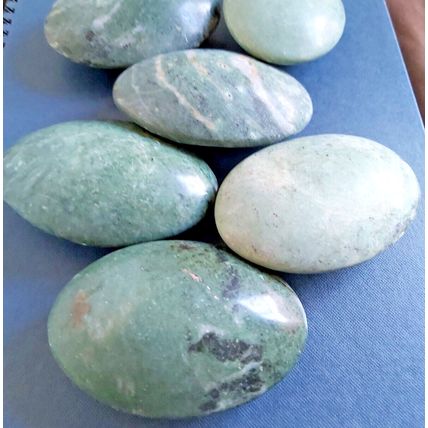 1X Jade hot stone massage oval cold natural stone therapy treatment spa palm