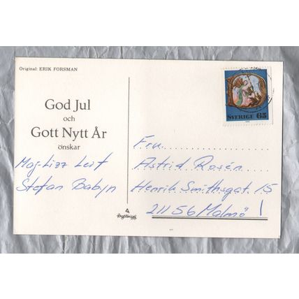 God Jul Och Gott Nytt Ar - Sweden - Postally Used - Malmo 20th December 1976