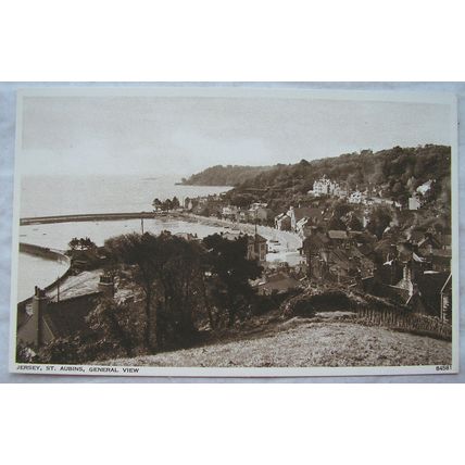 vintage postcard Jersey, St. Aubins, General View