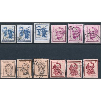Famous Australians: Perf Varieties - Australia 1970 - FH - SG 479/82