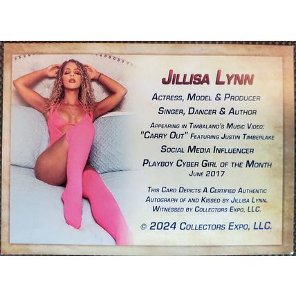 Jillisa Lynn Playboy Cyber Girl Autographed Kiss Card 2024 Collectors Expo
