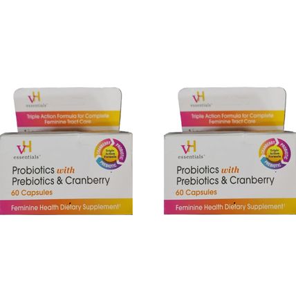 vH Essentials Pro + Prebiotics Cranberry Feminine Tract Health 60ct EACH 2PK