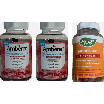 Amberen Nature's Way Energy Mood Sleep 60 Gummies EACH 3PK 01/26
