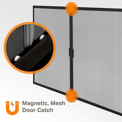 Pleasant Hearth AR-1022 Arrington Fireplace Glass Door, Black, Large