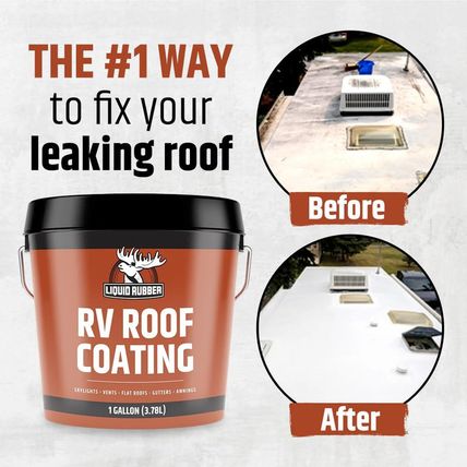 Liquid Rubber RV Roof Sealant- Professional-Grade Solar Reflective Flexible Wate