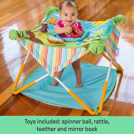 Bright Starts, Pop 'N Jump SE Portable Baby Activity Center, Indoor Outdoor Use,