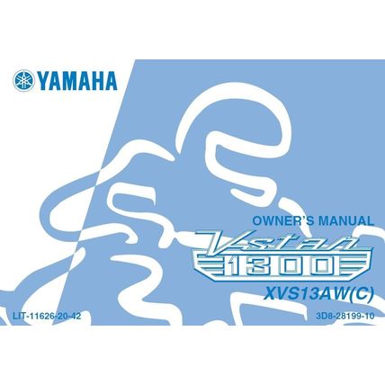 YAMAHA XVS13AW(C) V STAR OWNERS MANUAL 2006 MOTORCYCLE 97 PAGES IN ENGLISH
