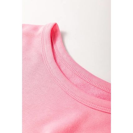 Sachet Pink Solid Color Patchwork Pullover Top and Cargo Pants Set
