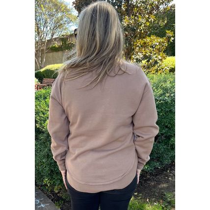 Dark Khaki GOBBLE Letter Graphic Thanksgiving Shift Sweatshirt