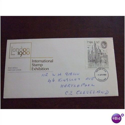 1980 GB London Exhibition PO FDC Cleveland date stamp