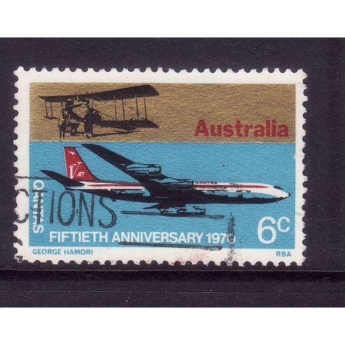 AUSTRALIA 1970 SG 477 6c QANTAS FINE USED#2