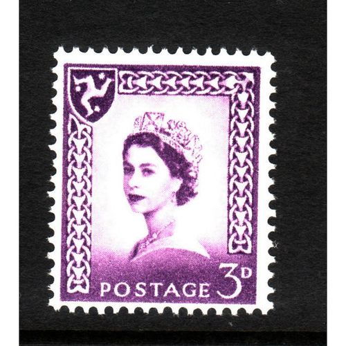 GREAT BRITAIN IOM 1968 SG 2p 3d DEEP LILAC ONE CENTRE BAND U/M MINT#3