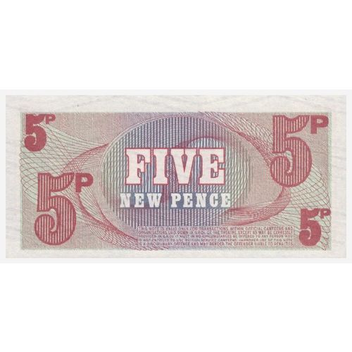 1972 - Great Britain Military Issue 5p Series 6 Banknote UNC