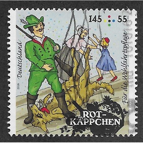 GER 2016 €1.45+55 'LITTLE RED RIDING HOOD' FINE USED (EBID57-175)