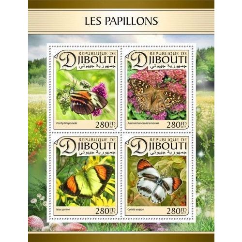 DJIBOUTI 2017 SHEET MNH BUTTERFLIES PAPILLONS SCHMETTERLINGEN BORBOLETAS