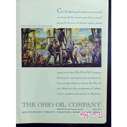 OHIO OIL COMPANY 1959 Marathon oil gas drilling refining vintage ad