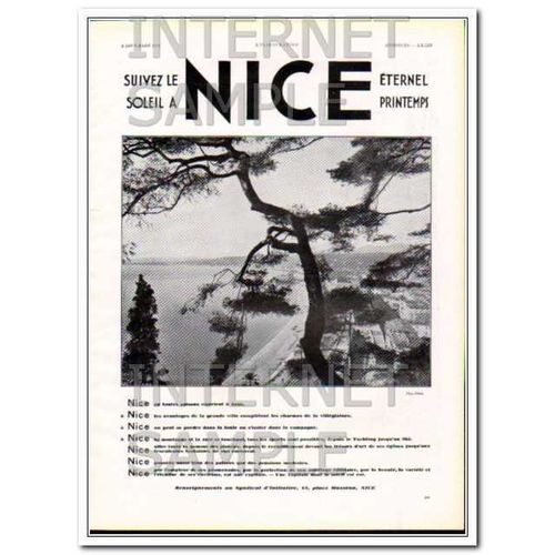 NICE FRANCE 1931 French sun eternal spring travel vintage ad #2
