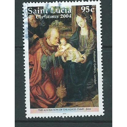 st.lucia stamps sg1385 sg 1385 used christmas 2004