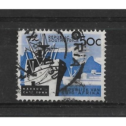 SouthAfrica.SG209 50c Cape Town Harbour.Variety Unchecked.Fine Used.June22