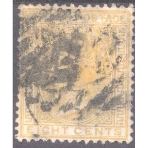 Ceylon stamps 1872 - 8 cents - orange/yellow - Victoria - used