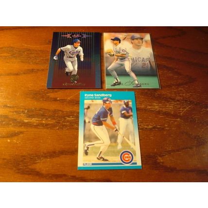 1984-1997, 19-Different cards,RYNE SANDBERG, HOF, Cubs, 90 donruss No Dot Error