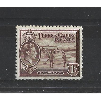 Turks&Caicos.SG196 1d Raking Salt (Red-Brown).Mounted Mint.Aug24c