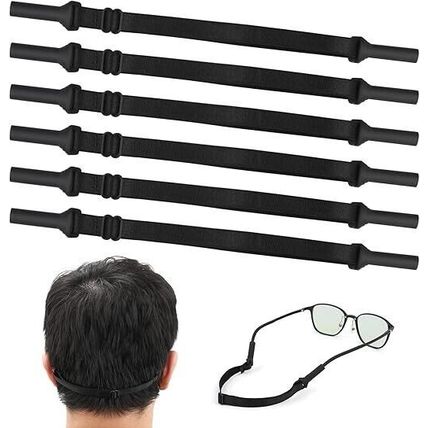 6 Pcs Adjustable Glasses Strap Silicone Lanyard Sunglasses Cord Black UK Stock