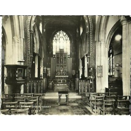 Suffolk SUDBURY St Peter's Church Interior Postcard (Frith SBY.40)