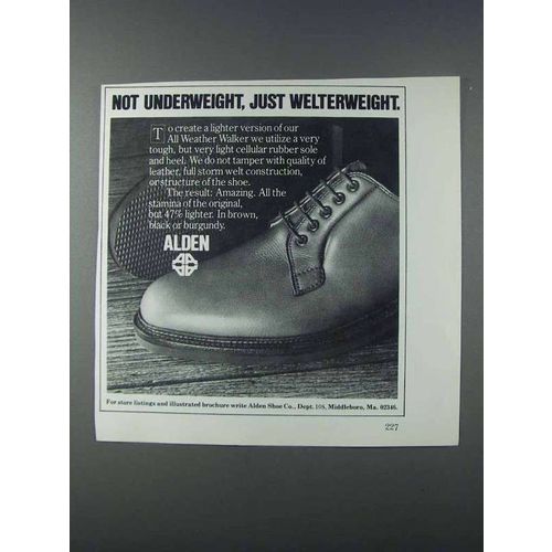 1981 Alden Shoes Ad - Not Underweight, Welterweight