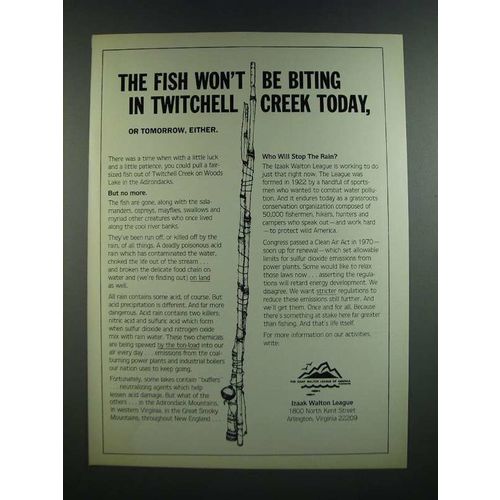 1986 Izaak Walton League Ad - The Fish Won't Be Biting
