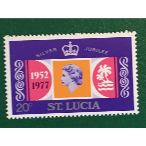 St Lucia QEII 1977 Silver Jubilee 20c Elizabeth Unmounted Mint NHM SG 444 stamp