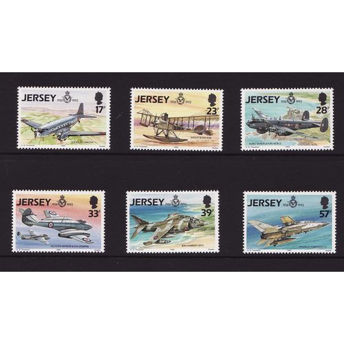 1993 Jersey, Aviation History, RAF, NH Mint Set of Stamps SG 618-23