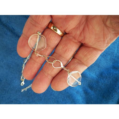 19'' CLEAR ART GLASS DUAL STRAND NECKLACE