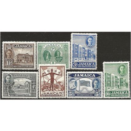 Jamaica 1945 New Constitution Set SG134-140 Mounted Mint . ..