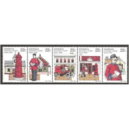 Australia 1980 National Stamp Week Set SG752-756 Unmounted Mint .