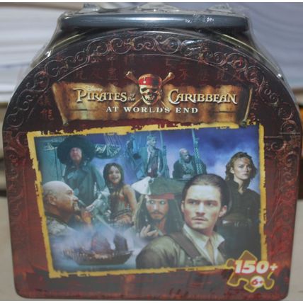 2007 Mega Pirates of the Caribbean Jack & Will 150 Piece Puzzle Sealed in Tin