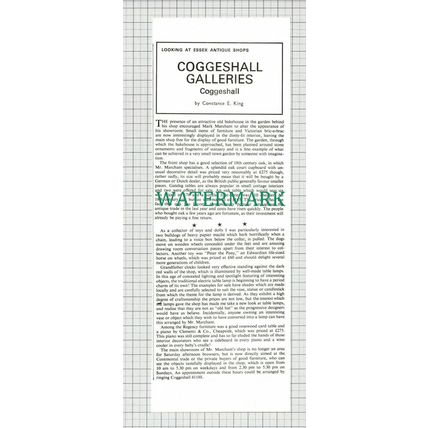 (6596) Coggeshall Galleries Essex Antique Shop Mark Marchant - 1973 Cutting