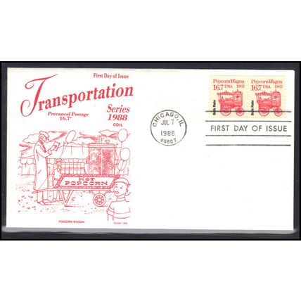 FDC Gamm 2261 16.7c Popcorn Wagan Pair (Cachet-U/A) Box0548