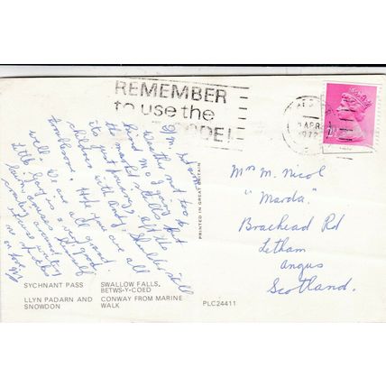 North Wales Multiview Postcard 1972 used VGC